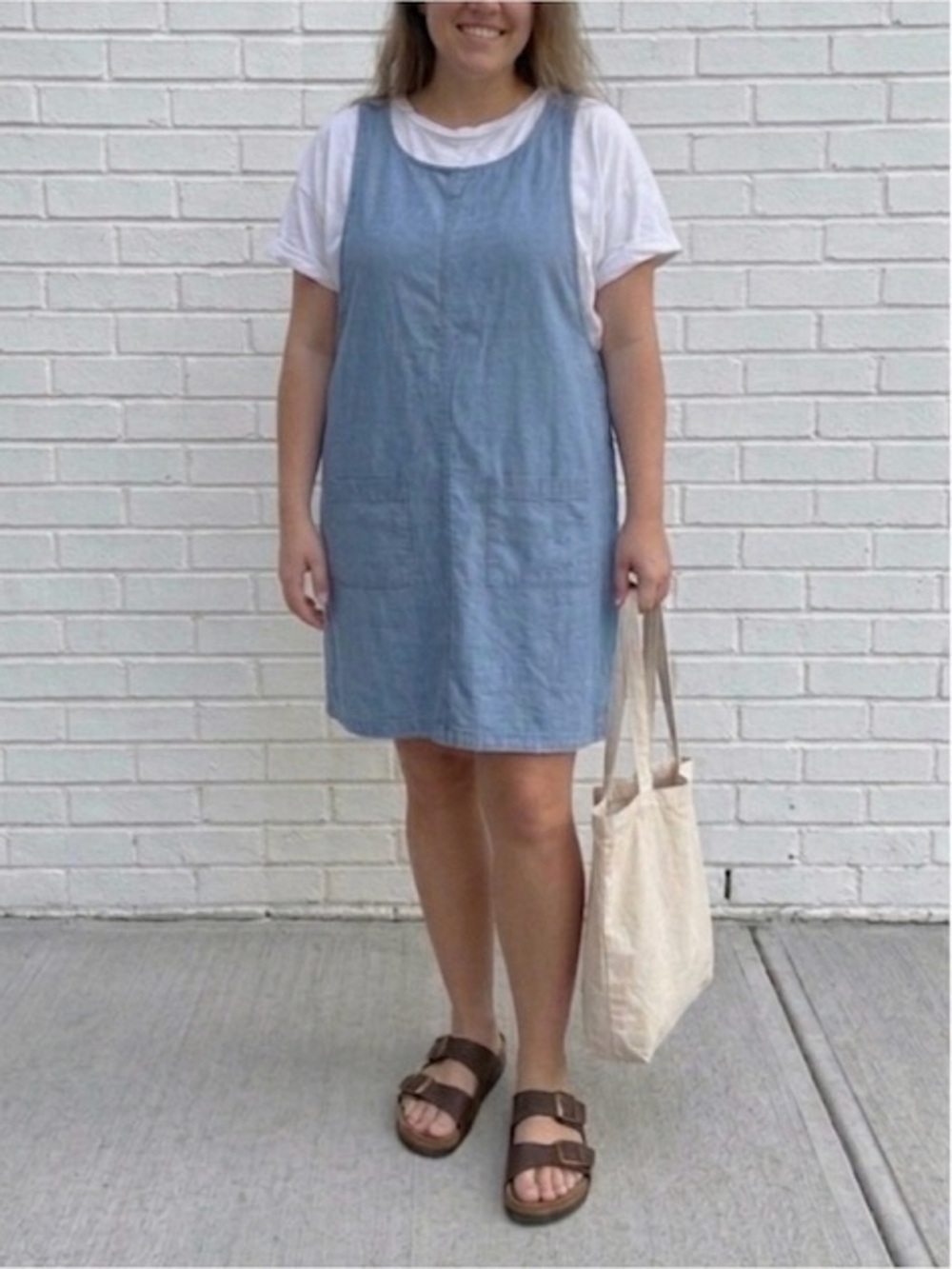 Vintage 90s Denim Dress Light Wash Plus Size 2X Cottagecore